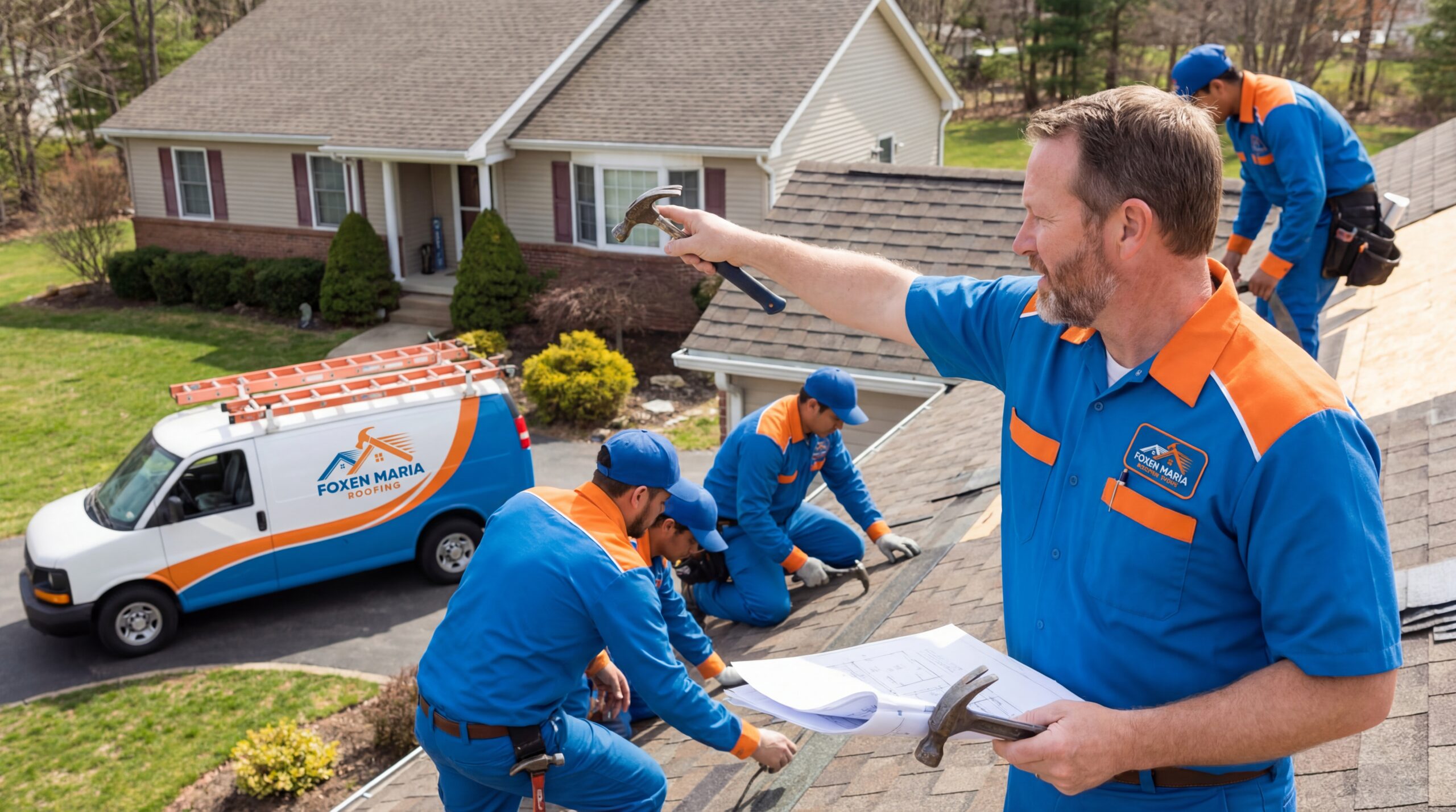 Roofing Team Lead Directing Roof Installation in Santa Maria CA
