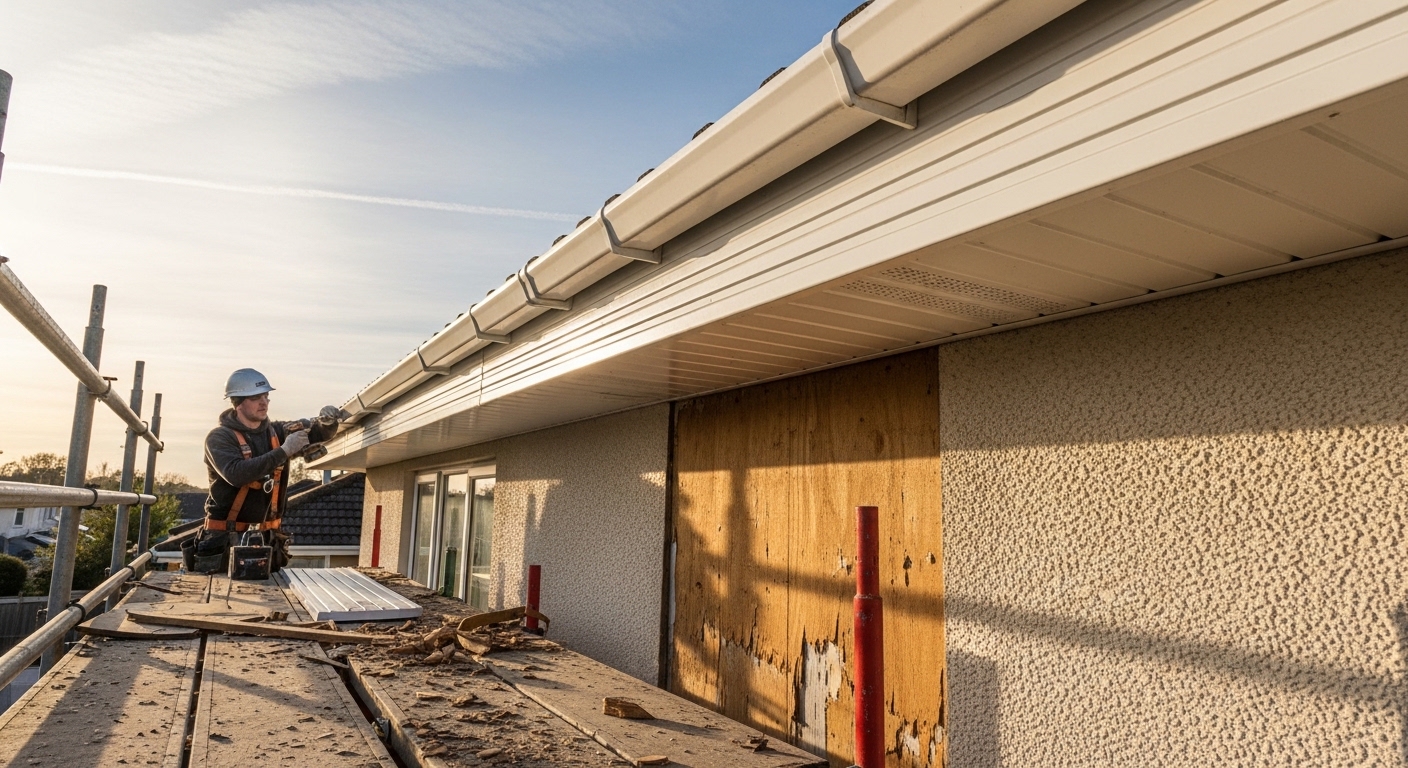 Professional fascia and soffit repair by Foxen Maria Roofing in Santa Maria CA